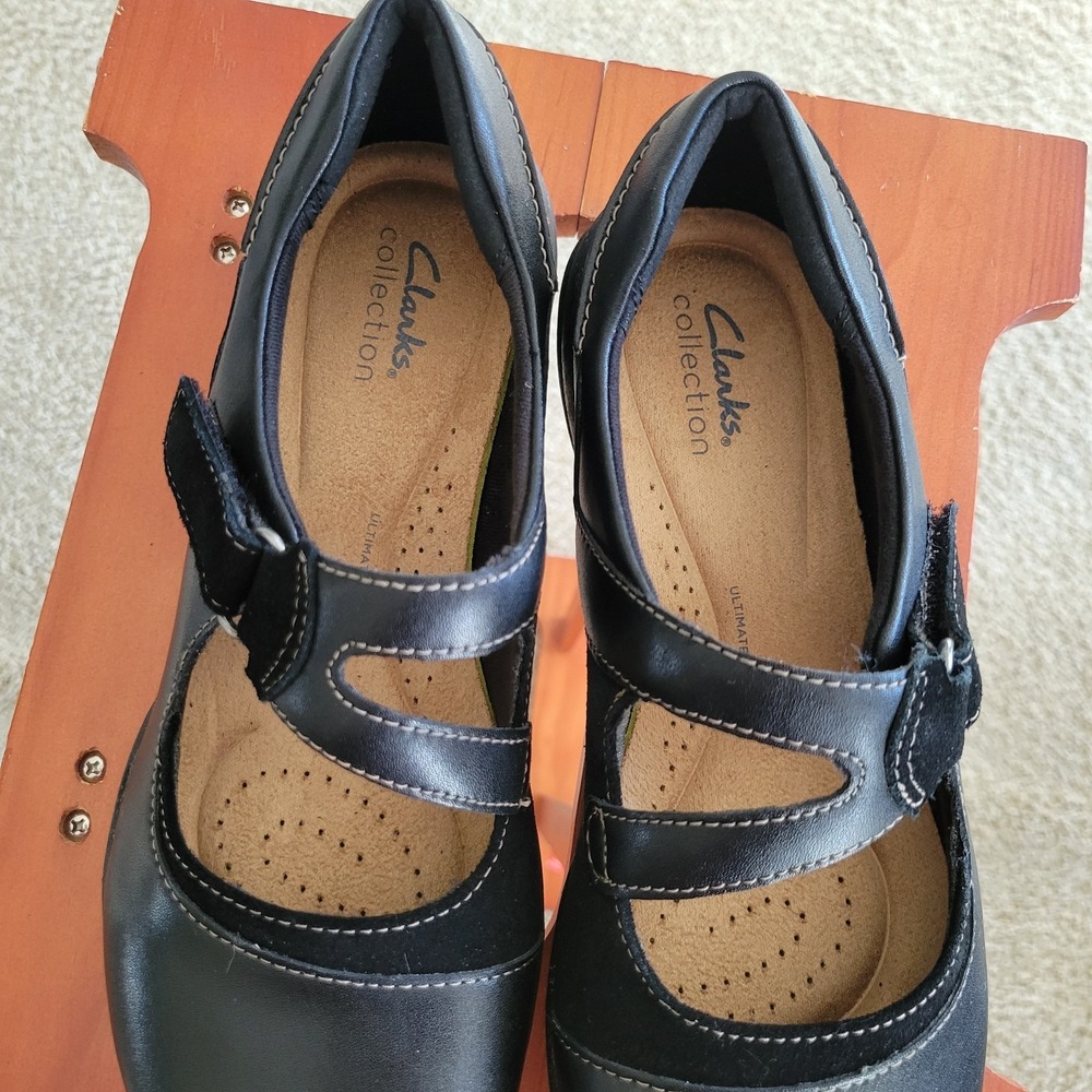 Clarks Collection Womens 8.5 M Black Roseville Jane Adjustable ZStrap Mary Jane - Picture 8 of 9